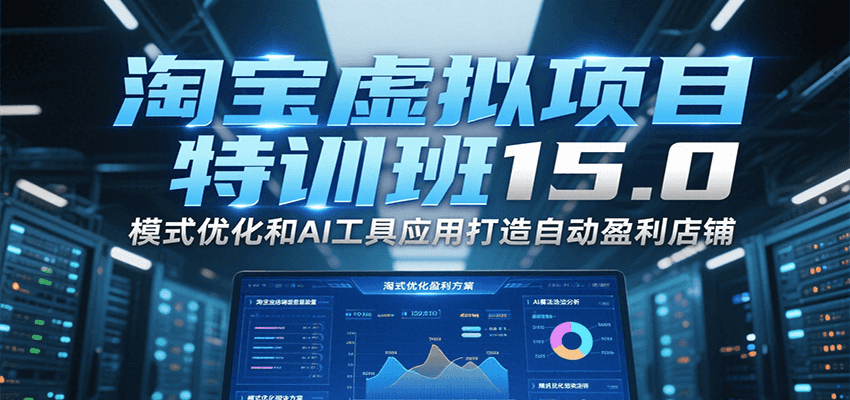 淘宝虚拟项目特训班15.0，模式优化和AI工具应用打造自动盈利店铺-800资源网