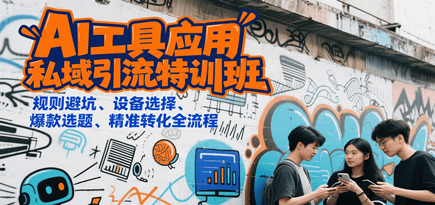 AI工具应用私域引流特训班，规则避坑、设备选择、爆款选题、精准转化全流程-800资源网