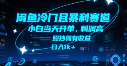 闲鱼冷门且暴利赛道，小白当天开单，利润高，照抄就有收益，日入1k+-800资源网