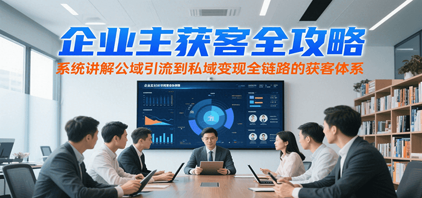 企业主获客全攻略，系统讲解公域引流到私域变现全链路的获客体系-800资源网