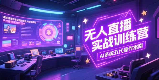无人直播实操训练营，从设备搭建到话术，AI系统五代操作指南(7月更新)-800资源网