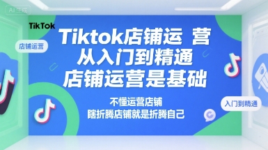 Tiktok店铺运营从入门到精通，店铺运营是基础，不懂运营店铺，瞎折腾店铺就是折腾自己-800资源网