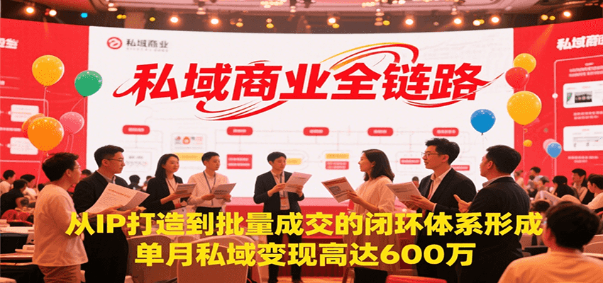 私域商业全链路，从IP打造到批量成交的闭环体系形成，单月私域变现600万-800资源网