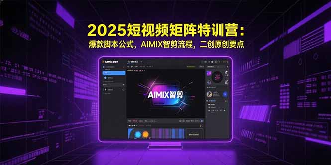 2025短视频矩阵特训营：爆款脚本公式，AIMIX智剪流程，二创原创要点-800资源网