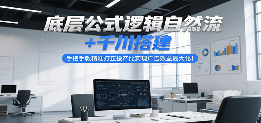 底层公式逻辑自然流+千川搭建，手把手教精准打正投产比实现广告效益最大化！-800资源网