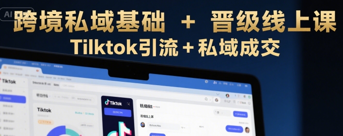 跨境私域基础+晋级线上课，Tilktok引流+私域成交-800资源网
