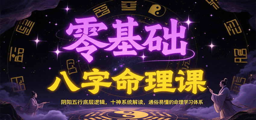 零基础八字命理课：阴阳五行底层逻辑，十神系统解读，通俗易懂的命理学习体系-800资源网