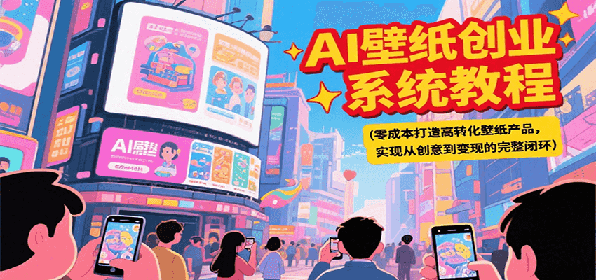 AI壁纸创业系统教程，零成本打造高转化壁纸产品，实现从创意到变现的完整闭环-800资源网