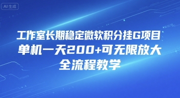 工作室长期稳定微软积分挂G项目，单机一天200+可无限放大，全流程教学-800资源网