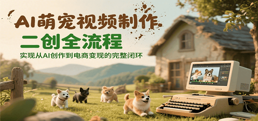 AI萌宠视频制作二创全流程，实现从AI创作到电商变现的完整闭环-800资源网