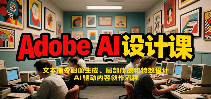 Adobe AI设计课：文本指令图像生成、局部修改和特效设计，AI驱动内容创作流程-800资源网