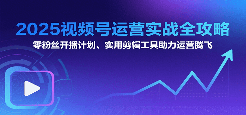 2025视频号运营实战全攻略：零粉丝开播计划、起号到到变现思维逻辑方法-800资源网