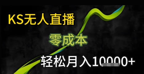 KS无人直播25年最新玩法，只需一部手机，轻松月入1W+-800资源网