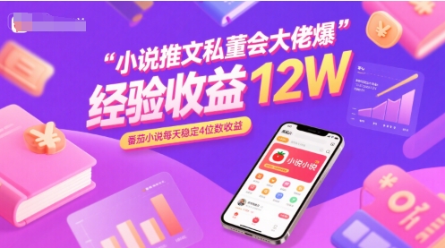 小说推文私董会大佬爆单经验分享收益12W，番茄小说每天稳定4位数收益-800资源网