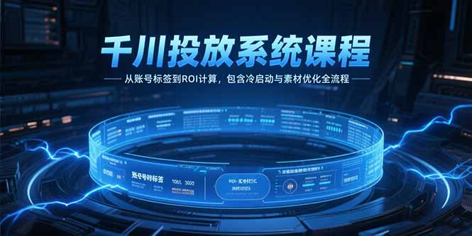 千川投放系统课程，从账号标签到ROI计算，包含冷启动与素材优化全流程-800资源网