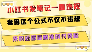 小红书发笔记一直违规，套用这个公式不仅不违规，来的还都是精准的付费粉-800资源网