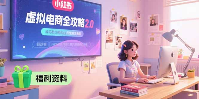 虚拟电商全攻略2.0，开店选品实操流程，账号定位、货源发布、笔记发布技巧-800资源网