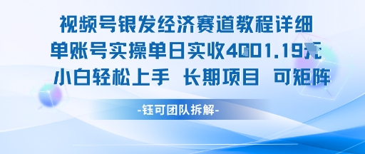 视频号银发经济赛道单账号实操单日实收1k+，小白轻松上手长期项目-800资源网