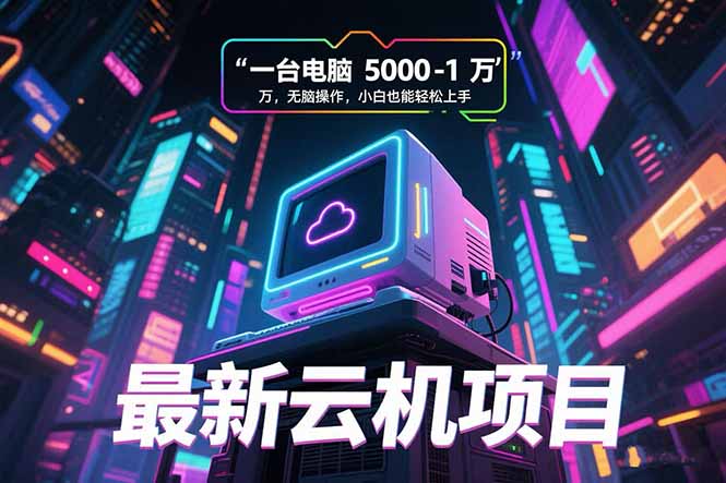 最新云机项目 一台电脑5000到10000 无脑操作小白也能轻松上手-800资源网
