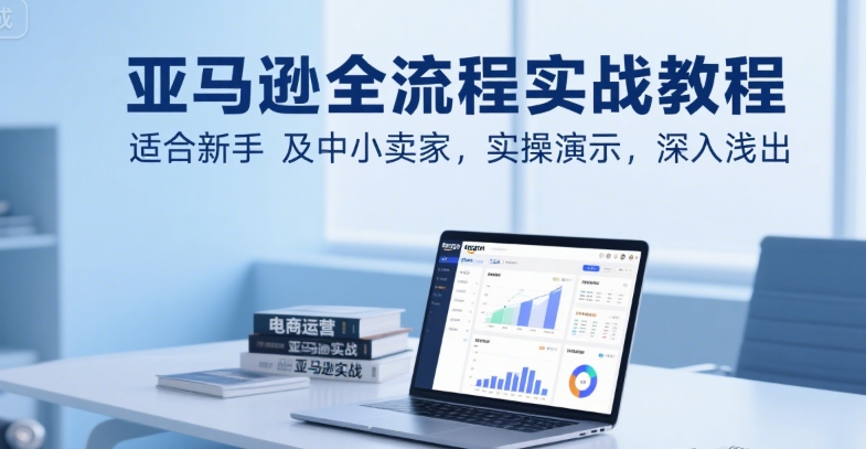 亚马逊全流程实战教程，适合新手及中小卖家，实操演示，深入浅出-800资源网