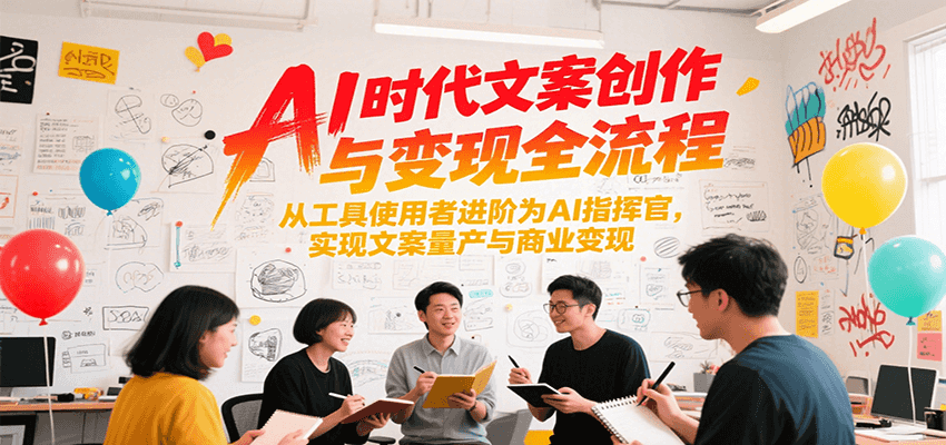 AI时代文案创作与变现全流程，从工具使用者进阶为AI指挥官，实现文案量产与商业变现-800资源网