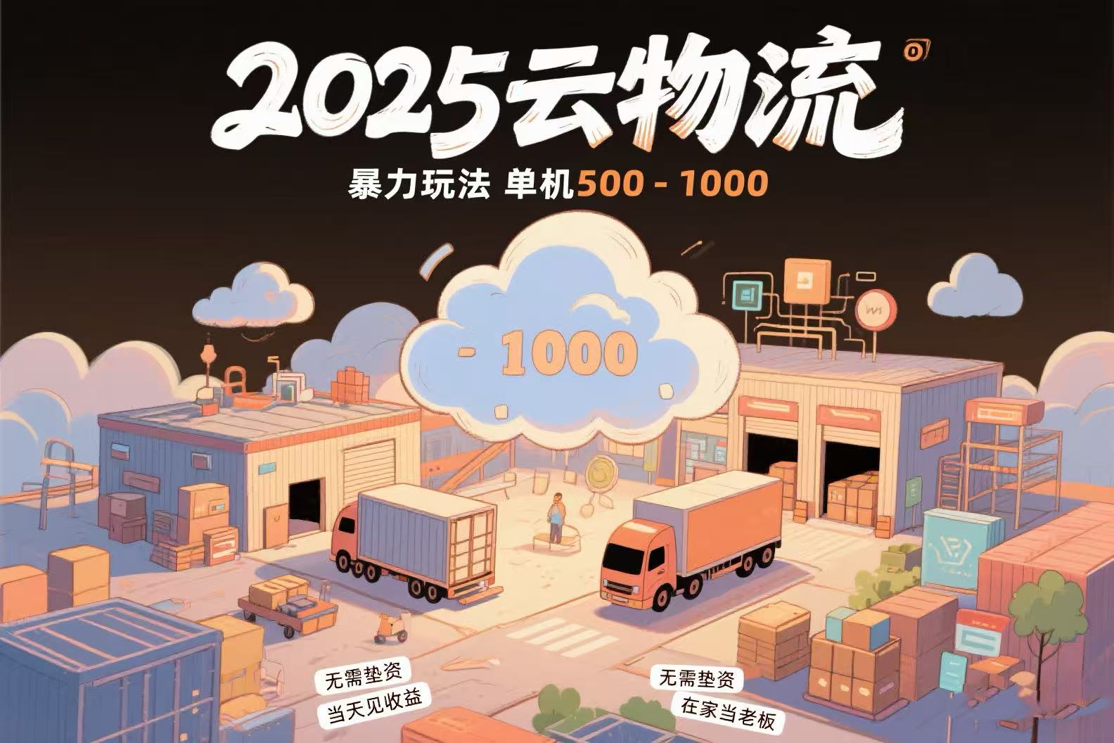 云物流赚差价，项目纯利润500~1000，无需垫资，当天到账。不需要有车，…-800资源网