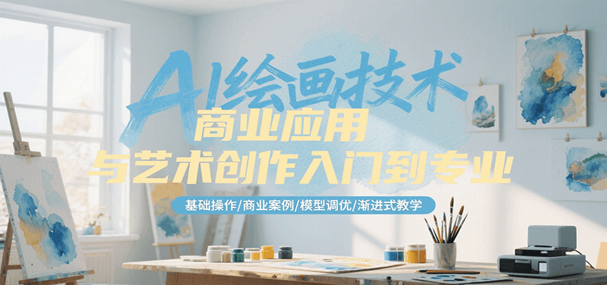 AI绘画技术商业应用与艺术创作入门到专业，基础操作/商业案例/模型调优/渐进式教学-800资源网
