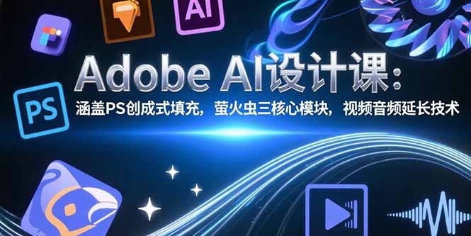 Adobe AI设计课：涵盖PS创成式填充，萤火虫三核心模块，视频音频延长技术-800资源网