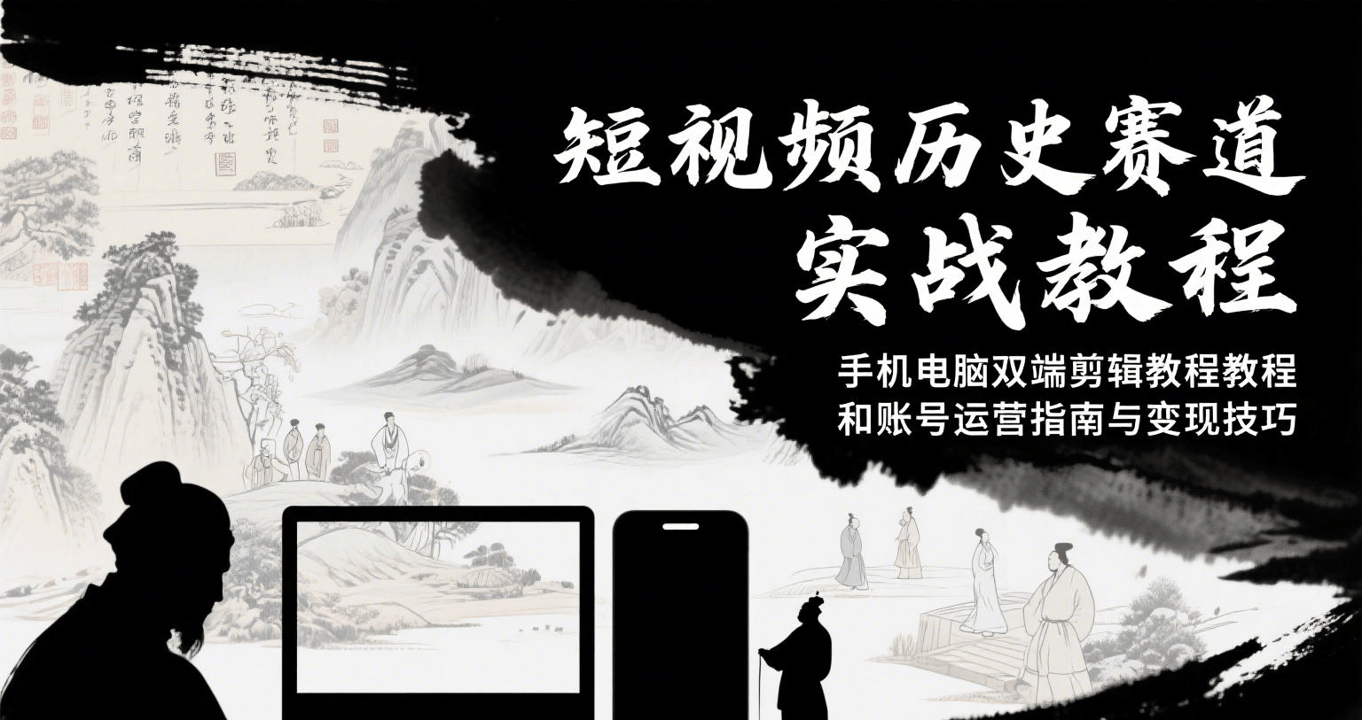 短视频历史赛道实战教程，手机电脑双端剪辑教程和账号运营指南与变现技巧-800资源网