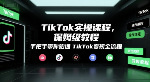 TikTok实操课程，保姆级教程，手把手带你跑通TikTok变现全流程-800资源网