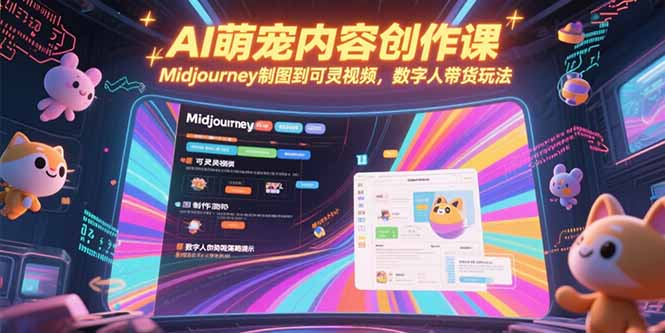 AI萌宠内容创作课，Midjourney制图到可灵视频，数字人带货玩法-800资源网