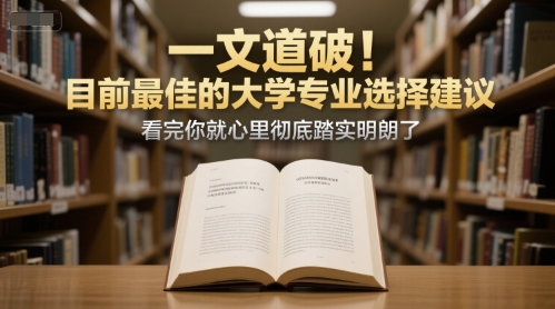 付费文章：一文道破！目前最佳的大学专业选择建议，看完你就心里彻底踏实明朗了-800资源网