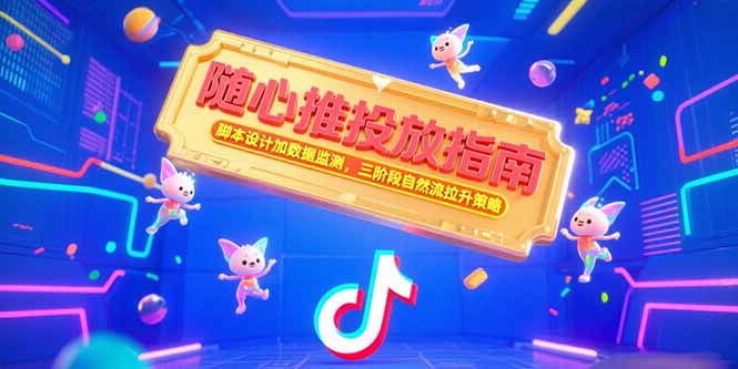 随心推投放指南，脚本设计加数据监测，三阶段自然流拉升策略-800资源网