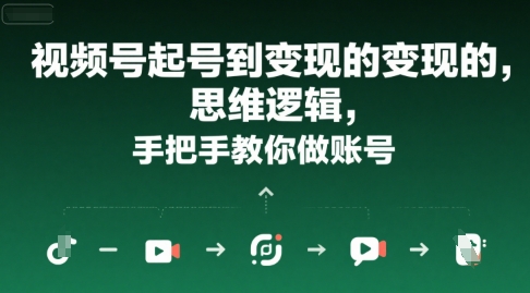 视频号起号到变现的思维逻辑，手把手教你做账号-800资源网