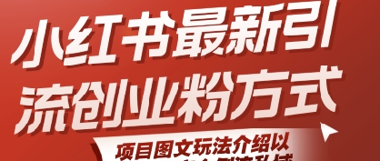 小红书最新引流创业粉方式，项目图文玩法介绍以及如何安全倒流私域-800资源网