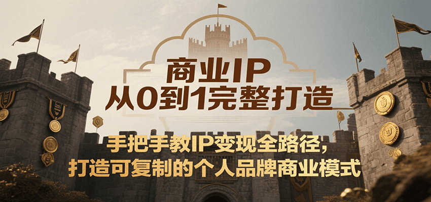 商业IP从0到1完整打造，手把手教IP变现全路径，打造可复制的个人品牌商业模式-800资源网