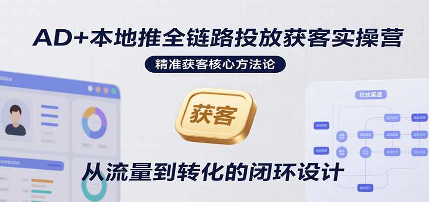AD+本地推全链路投放获客实操营，快速掌握精准获客技巧，当天投放当天转化高效营销-800资源网