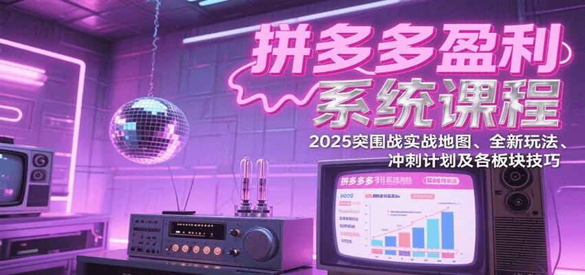 拼多多盈利系统课：2025突围战实战地图、全新玩法、冲刺计划及各板块技巧（更新8月）-800资源网