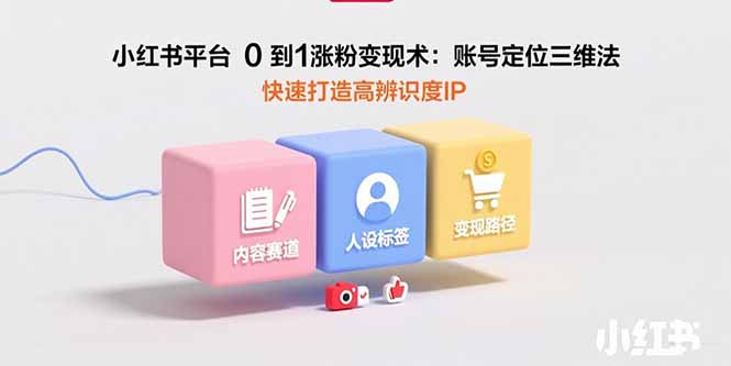 小红书平台0到1涨粉变现术：账号定位三维法，快速打造高辨识度IP-800资源网