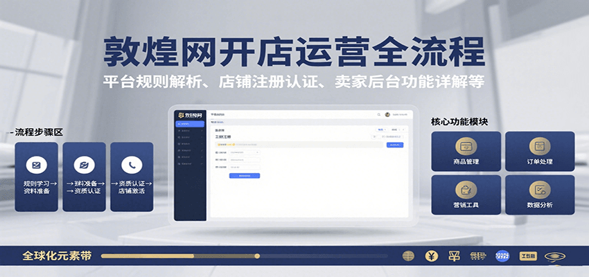 敦煌网开店运营全流程：平台规则解析、店铺注册认证、卖家后台功能详解等-800资源网