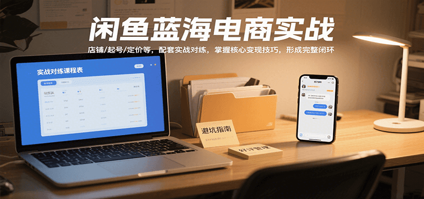 闲鱼蓝海电商实战，涵盖店铺、起号、定价等，配套实战对练，掌握核心变现技巧-800资源网