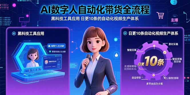 AI数字人自动化带货全流程：黑科技工具应用 日更10条的自动化视频生产体系-800资源网