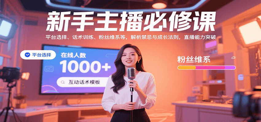 新手主播必修课：平台选择、话术训练、粉丝维系等，解析禁忌与成长法则，突破直播能力-800资源网