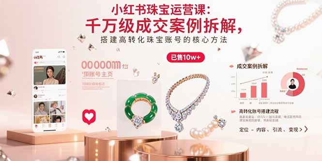 小红书珠宝运营课：千万级成交案例拆解，搭建高转化珠宝账号的核心方法-800资源网