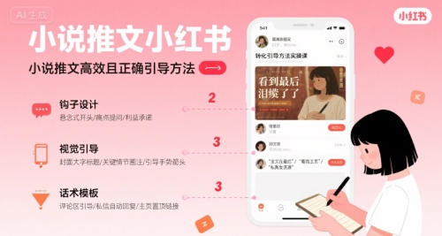 小说推文小红书高转化引导方法实操课，小说推文高效且正确引导方法-800资源网