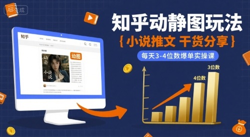 小说推文干货分享之知乎动静图玩法，每天3-4位数爆单实操课-800资源网
