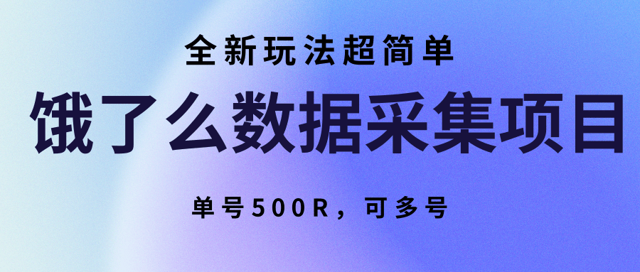 饿了么数据采集项目，全新玩法超简单，单号500R，可多号-800资源网