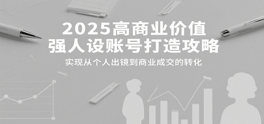 2025高商业价值强人设账号打造攻略，实现从个人出镜到商业成交的转化-800资源网