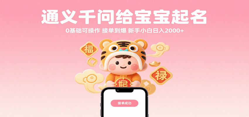 通义千问给宝宝起名 0基础可操作 接单到爆 新手小白日入2000+-800资源网