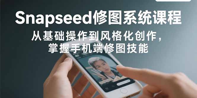 Snapseed修图系统课程：从基础操作到风格化创作，掌握手机端修图技能-800资源网